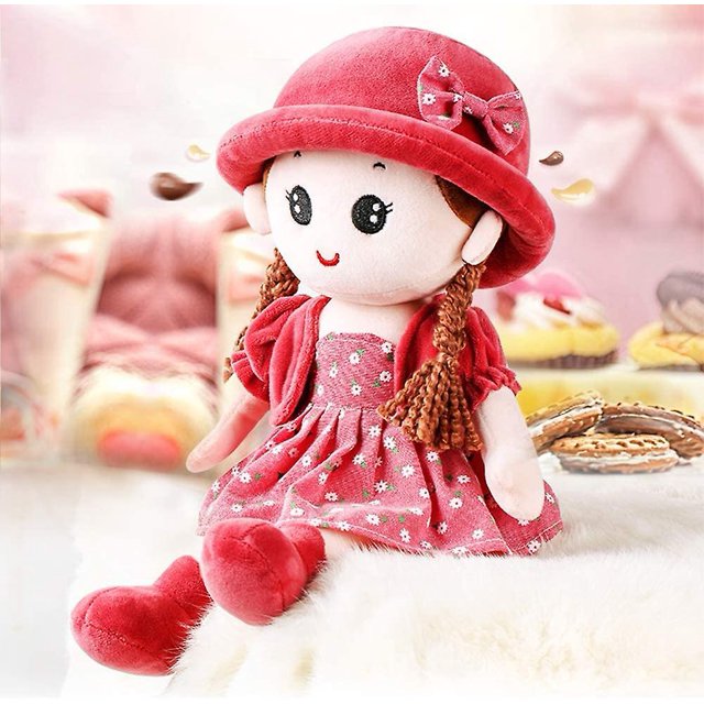 Muñeca de trapo CHAO LINDA niña juguete de PELUCHE suave para bebé mini sombrero de princesa y ropa desmontable