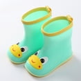 thumbnail image 2 of KPOPLK Kids Rain Boots Toddler Boys Girls Lightweight Easy-On Rubber Boots Waterproof with Pull Handles Cute Animal Print(Mint Green,6.5), 2 of 5
