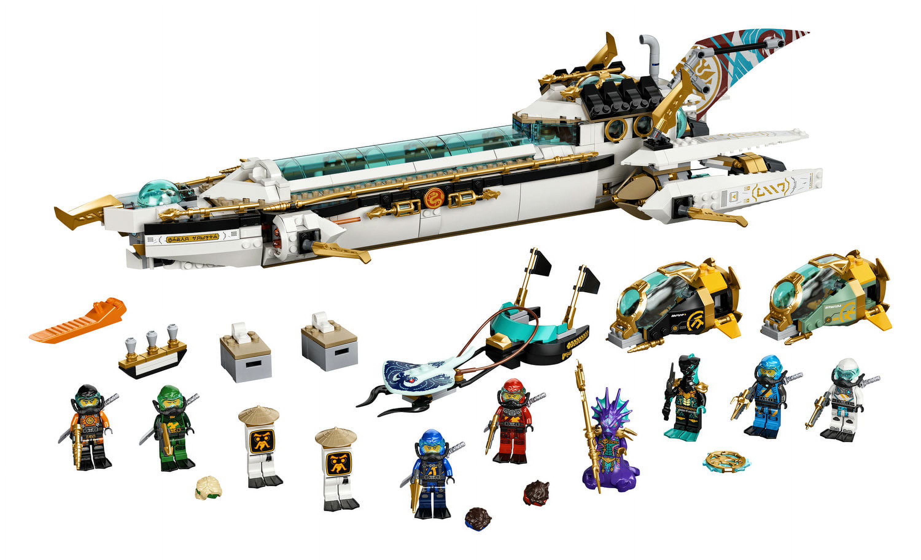 LEGO NINJAGO Hydro Bounty Building Set, 71756 Submarine Toy with 