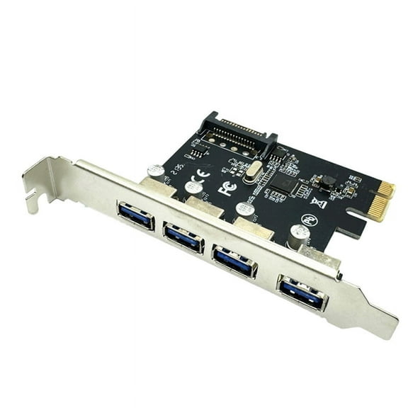4 Port USB 3.0 PCI-E Expansion Card PCI Express PCIe USB 3.0 Hub Adapter 5Gbps Riser Controller Extender with SATA Power