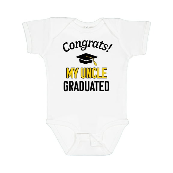 Inktastic Congrats My Uncle Graduated with Cap Boys or Girls Baby Bodysuit