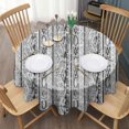 thumbnail image 3 of Black Geometric Striped Pattern Round Tablecloth 60"x60",Wrinkle Wipeable Table Cloth for Kitchen Dining Room Picnic Patio Party, 3 of 6