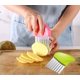 thumbnail image 3 of 2 uds cuchillo ondulado rosa y verde, cuchillo para cortar patatas de acero inoxidable, cuchillo ondulado para tierra, herramientas de cocina patatas fritas, frutas, verduras, zanahorias ER, 3 of 5