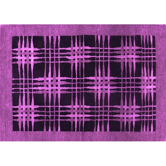 Ahgly Company Indoor Rectangle Abstract Purple Contemporary Area Rugs, 3' x 5'