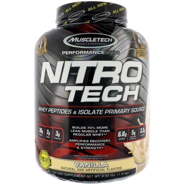 Proteína Muscletech Nitro-Tech 3.97 Lbs Vainilla. Muscletech MTNITECHVAIN