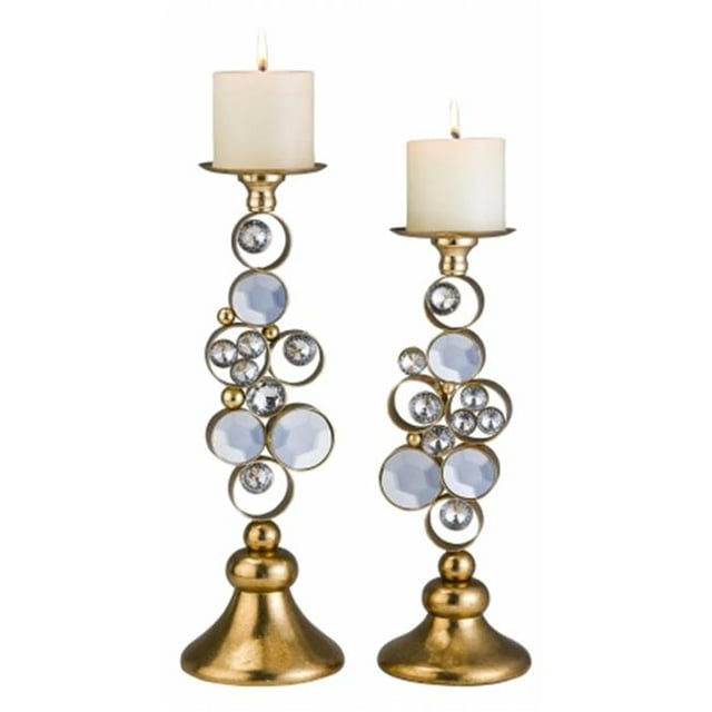 SINTECHNO K-4260-C1 Glimmer of Gold Candleholder Set, 14-Inch by 16-Inch Height