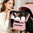 thumbnail image 7 of Student Storage Organizer | Insulated Bottle Holder Diaper Caddy Organizer with Adjustable Straps | Stroller Storage Bag Organizer for Outings and Travel, Pink, 7 of 7