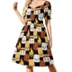 thumbnail image 1 of Vestido de manga corta con diseño de S'Mores, galletas Graham y chocolate, estilo kawaii, ideal para una fogata. Vestidos de gala para mujer., 1 of 7