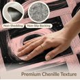 thumbnail image 6 of ODIKA 8'x10' Washable Area Rug Grey Contemporary Punk Interlocking Brushstroke Swirl Pink Abstract Refined for King Size Bedroom Under Bed, Master Suite, Non-Shedding, Easy Care, 6 of 7