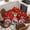 Red Green, variant on Red Gnomes Christmas Round Tablecloth, Fitted Table Cover with Elastic for 55"-60" Round Tables, Xmas Ball Gifts Snowflake Table Cloth Outdoor Indoor Dinning Party Waterproof Tablecloths