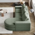 thumbnail image 6 of 99-Inch Chenille Cloud Curved Sectional Sofa with Chaise, L-Shaped Modern Boneless Couch with Deep Seats, Chenille Sectional Sofa for Living Room and Bedroom, No Assembly Required (Green), 6 of 10