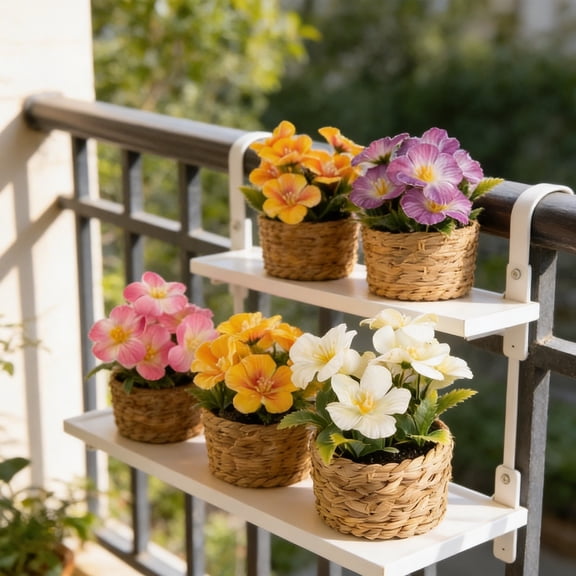Artificial Flowers Planter Pot 5 Inch for Home Decor Living Room Dining Table Bedroom Office Spring Summer Centerpiece Easter Decoration by PALIFEUR