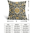 thumbnail image 5 of Black Mustard Yellow Boho Pillow Covers 16 X Inch Bohemian Ethnic Carpet Style Vintage Flower Print Decorative Throw Pillows Outdoor Linen Cushion Case Farmhouse Decor Set of 2, 5 of 6