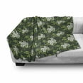 thumbnail image 3 of Jasmine Soft Flannel Fleece Throw Blanket, Bouquet of Jasmine Plants Flourishing on Fresh Branches, Cozy Plush for Indoor and Outdoor Use, 50" x 60", Apple Green Off White, by Ambesonne, 3 of 6
