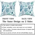 thumbnail image 5 of Coastal Coral Seashell Blue Sea Throw Pillow Case Decorative Beach Tree Ocean Themed Pillow Cases Set of 2 Cotton Square Couch Cushion Cover for Sofa Armchair Bedroom Livingroom Dec, 5 of 6