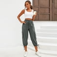 thumbnail image 7 of Women's Cargo Capri Pants Elastic Waist Athletic Hiking Summer Casual Joggers Capris, 2XL, 7 of 7