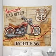 thumbnail image 1 of America Tapestry, Motorcycle Dream Rebel Rider Travels Across the USA Adventurous Art, Fabric Wall Hanging Decor for Bedroom Living Room Dorm, 5 Sizes, Pale Cinnamon and Ruby, by Ambesonne, 1 of 1