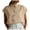 Khaki, variant on Vintage Summer High Neck Tees for Women Buttoned Collar Summer Cotton Sleeveless Loose Fit Solid Color Blouse Clothes (Light Gray, XXL)