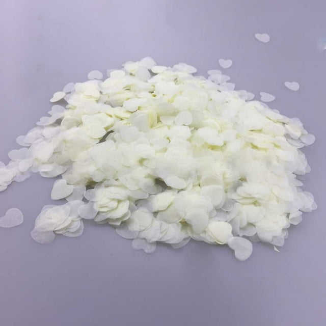 10000Pcs White Tissue Paper Heart Confetti 1 inch Biodegradable Confetti Paper for Wedding Party Filled Balloon or Table Decor