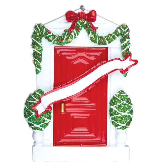 Red Door New Home Apartment Personalized Christmas Ornament DO-IT-YOURSELF