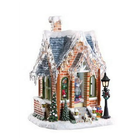 Icy Giftware Set of 2 Brown and White Animated Musical Gingerbread House Christmas Figurines 11.5"