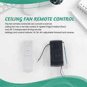 Universal Ceiling Fan Remote Control Kit 40W 6-Speed Timing Function Replacement for DC Fans & Lights