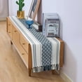 thumbnail image 6 of Boho Long Dining Table Runner with Tassels 14x90 Inches, Navy Blue & Cream | Woven Washable Dresser Scarf | Farmhouse Cotton Console Table Cover with Fringe, 6 of 9