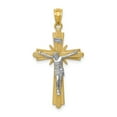 thumbnail image 5 of 14k Gold Two-tone Solid Gold Polished Crucifix Charm Pendant, 5 of 7