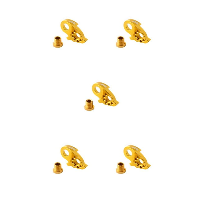 maskred Hanger Extender Hooks Frame Smooth Aluminum Alloy Shifting Cycling Accessories Flywheel Adapter for Mountain Bikes Gold 5Set