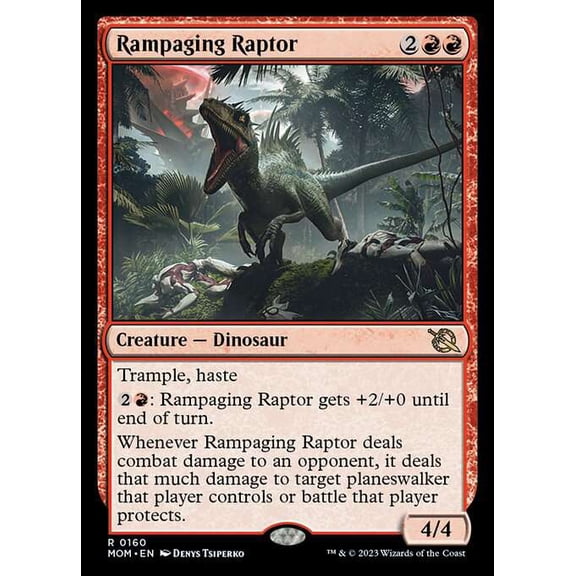 MtG March of the Machine Rare Rampaging Raptor #160