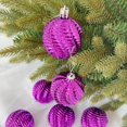 thumbnail image 2 of MesaSe 6Pcs 6cm Christmas Tree Ball Spiral Design Shatterproof Bright Color Lanyard Delicate Scene Layout Reusable  Party Decor Ball Pendant for Festival, 2 of 8