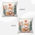 thumbnail image 3 of ZICANCN Love Happy Little Fox Decorative Throw Pillow Covers, Bed Couch Sofa Decorative Knit Pillow Covers for Living Room Farmhouse 18"x18", 3 of 8