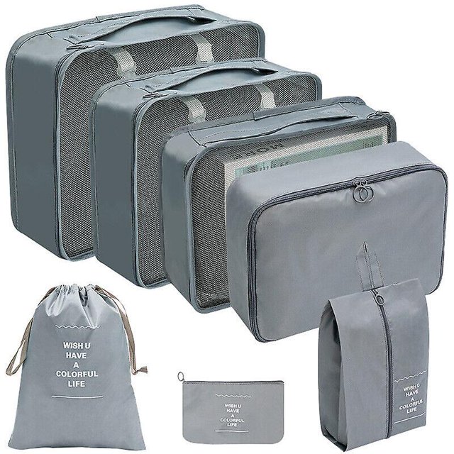 7pcs/set Large Luggage Organiser Packing Cube Travel Storage Bag Suitcases Pouch