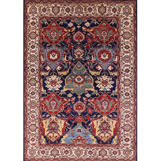 Ahgly Company Tapis d'Intérieur Rectangle Mid-Century Moderne Rouge Profond Zone Orientale, 2' x 3'