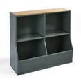 thumbnail image 4 of Badger Basket Metal and Bamboo Multi-Bin Storage Cubby 8.2 Cu ft. - Charcoal/Natural, 4 of 9