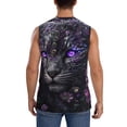 thumbnail image 4 of Balery Purple-Eyed Floral Leopard Camisetas sin mangas para hombre, absorbe la humedad y protege contra el mal olor.-3X-Large, 4 of 7