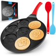 thumbnail image 1 of Zulay Kitchen Pancake Pan (7 Animal Face Designs and Two Bonus Spatulas) - Round Ceramic Pancake Pan Nonstick Surface & Comfortable Handle - Mini Pancake Pan Griddle, 1 of 4