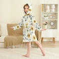 thumbnail image 4 of FORMRS Niños Bathrobe Unisex Hooded Robe Soft Plush Pajamas Sleepwear, Size 2-3T, Sunflower Pattern, 4 of 7