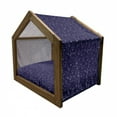 thumbnail image 2 of Astrology Pet House, Pattern Horoscope Signs and Constellations Cosmic Galactic Movement, Outdoor & Indoor Portable Dog Kennel with Pillow and Cover, 5 Sizes, Indigo Grey White, by Ambesonne, 2 of 5
