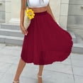 thumbnail image 2 of Tanhomme Women Tulle Skirts Layered Tutu Skirt Midi Length Elastic High Waist A Line Skirt Tulle Skirts For Knee Length Long Adult Tutu Layered Short Prom Party Midi Skirt, 2 of 7