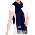thumbnail image 3 of TZ Promise Men Women's Navy Blue Scarves Solid Plain Classic Soft Long for Winter Warm, 3 of 4
