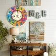 thumbnail image 4 of Colorful Clock Wall Decor Round Art Home Decor 10-Inch Silent Wooden Wall Clock, Battery Operated (AA Batteries Not Included), Artistic Home Decor, 4 of 7