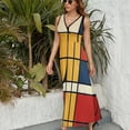 thumbnail image 6 of Mondrian Inspired（11） Sleeveless Dress Dresses Women Summer Evening Dresses Ladies Bohemia Long Dresses, 6 of 9