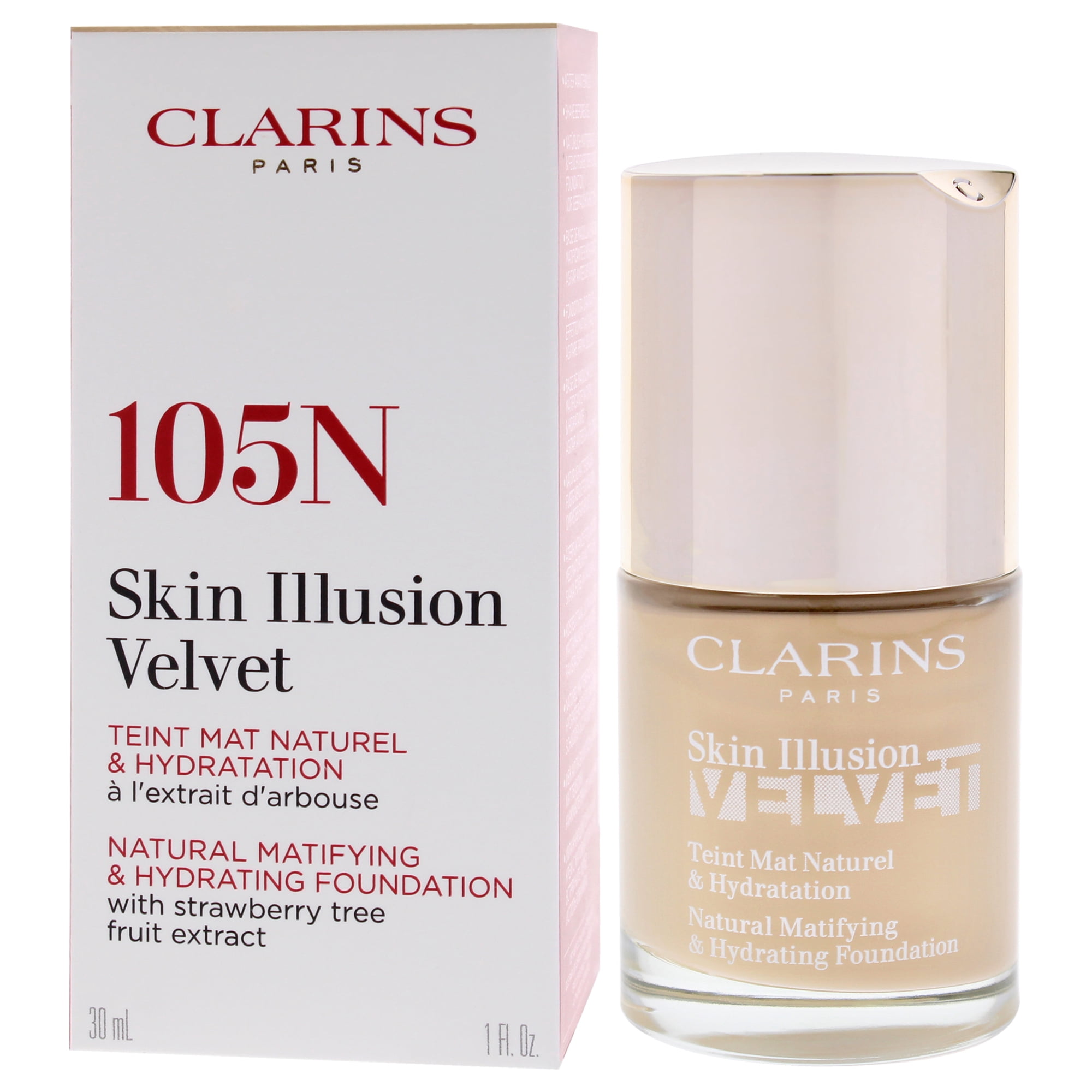 Skin Illusion Velvet Foundation - 105N Nude by Clarins for Women - 1 oz Foundation