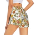 thumbnail image 4 of Picia Ducks and Flowers Pattern Women's 2 in 1 Athletic Running Shorts High Waisted Workout Casual Gym Sweat Shorts with Comfy Liner Zipper Pockets-XX-Large, 4 of 9