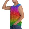 thumbnail image 3 of Pofeuu Rainbow Glitter Print Men's Muscle T-Shirt, Sleeveless, Muscle Tank, Classic Muscle Tee Top For Men Casual Sleeveless Muscle T-Shirt Trendy Clothes-XX-Large, 3 of 7