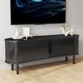 thumbnail image 4 of TV Stand MDF Mid Century Modern Media Console Table Entertainment Center With Storage Handle Door For Living Room Office,Black, 4 of 6