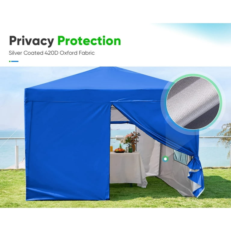 Quictent 10'x10' Easy Pop Up Canopy Tent with Zip Sides