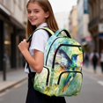 thumbnail image 5 of FKELYI 17 Inch Schoolbag for Girls Primary School Bookbag Kids Backpack with Multi-Pockets Lightweight Casual Daypack Hummingbird Flower Butterfly Print Travel Rucksack, 5 of 7