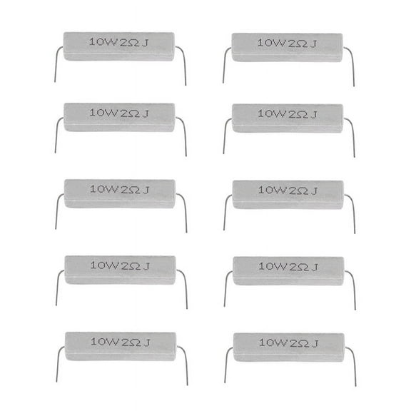 10 Pcs Wire Wound Ceramic Cement Resistor 2 Ohm 10W Watt